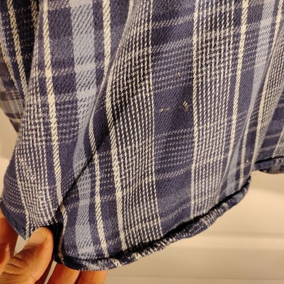 Carhartt flannel shirt jacket shacket mens 3XL XXXL blue plaid vintage 90's Y2K - Picture 7 of 11